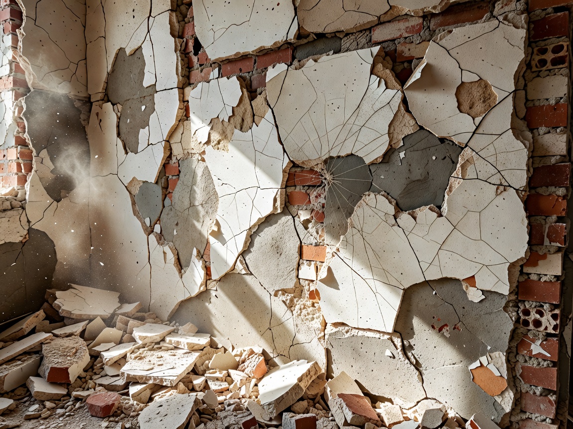 Exposed interior wall during demolition phase